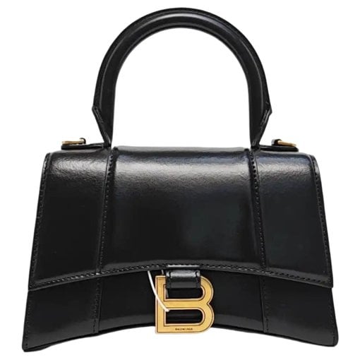 Hourglass leather handbag