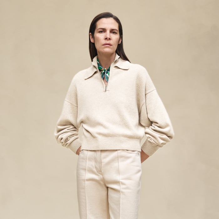 Blanc Naturel High Collar Sweater