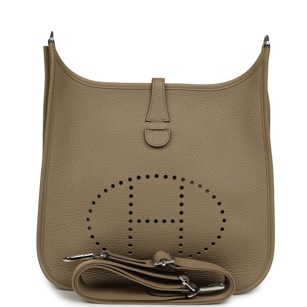 Pre-owned Hermes Evelyne III PM Beige Marfa Clemence Palladium Hardware