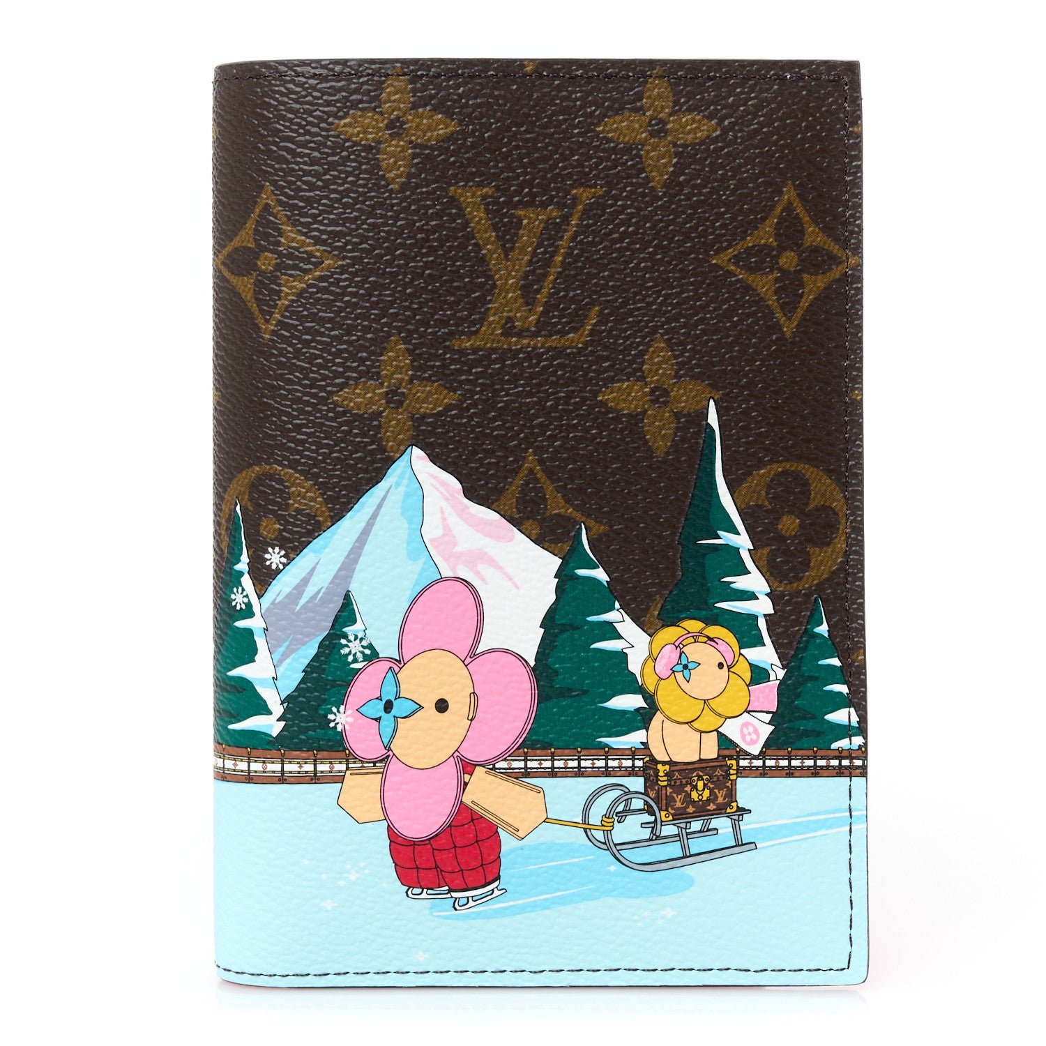 Louis Vuitton Monogram 2023 Christmas Animation Alpine Passport Cover Pink