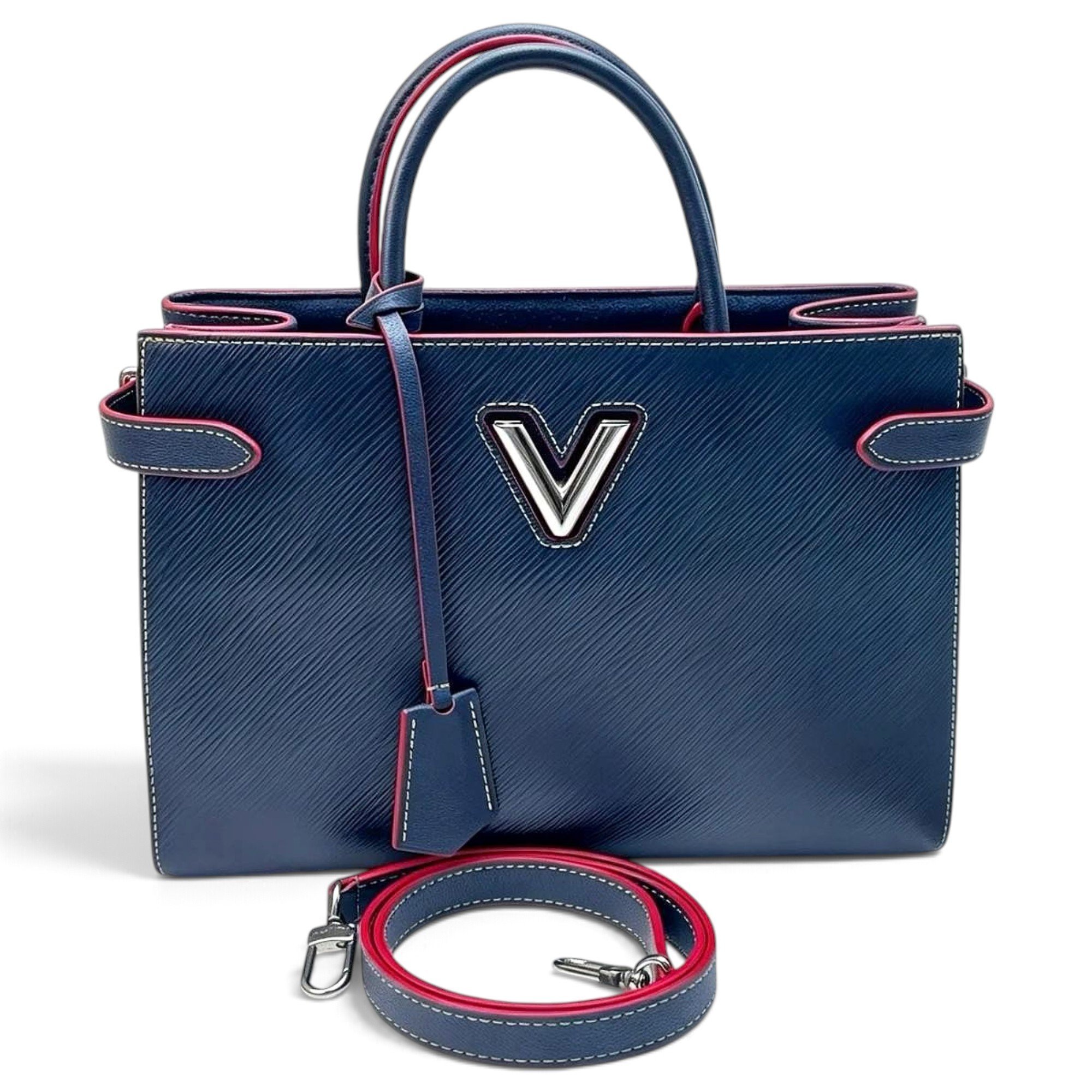 Twist leather tote
