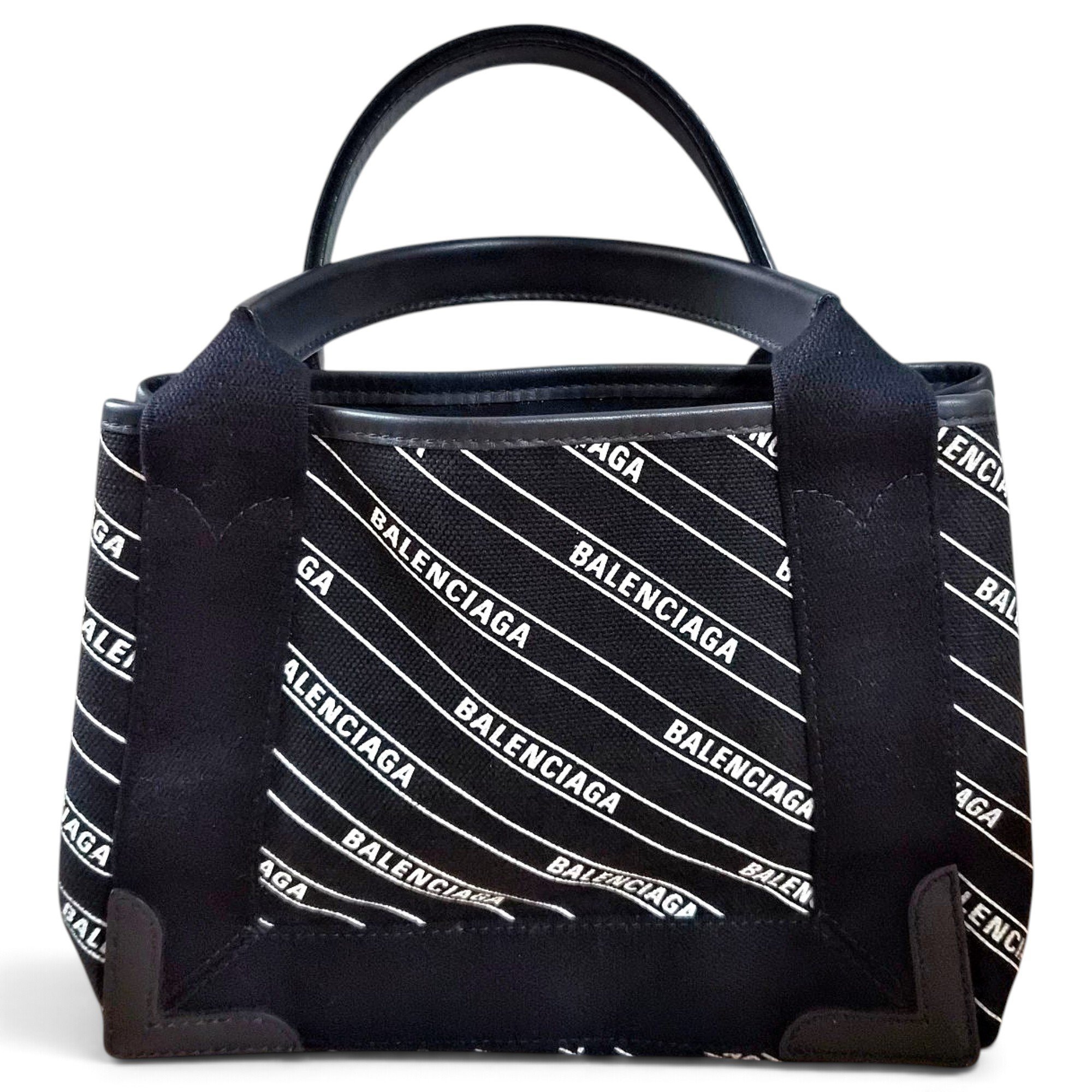 Navy cabas cloth handbag