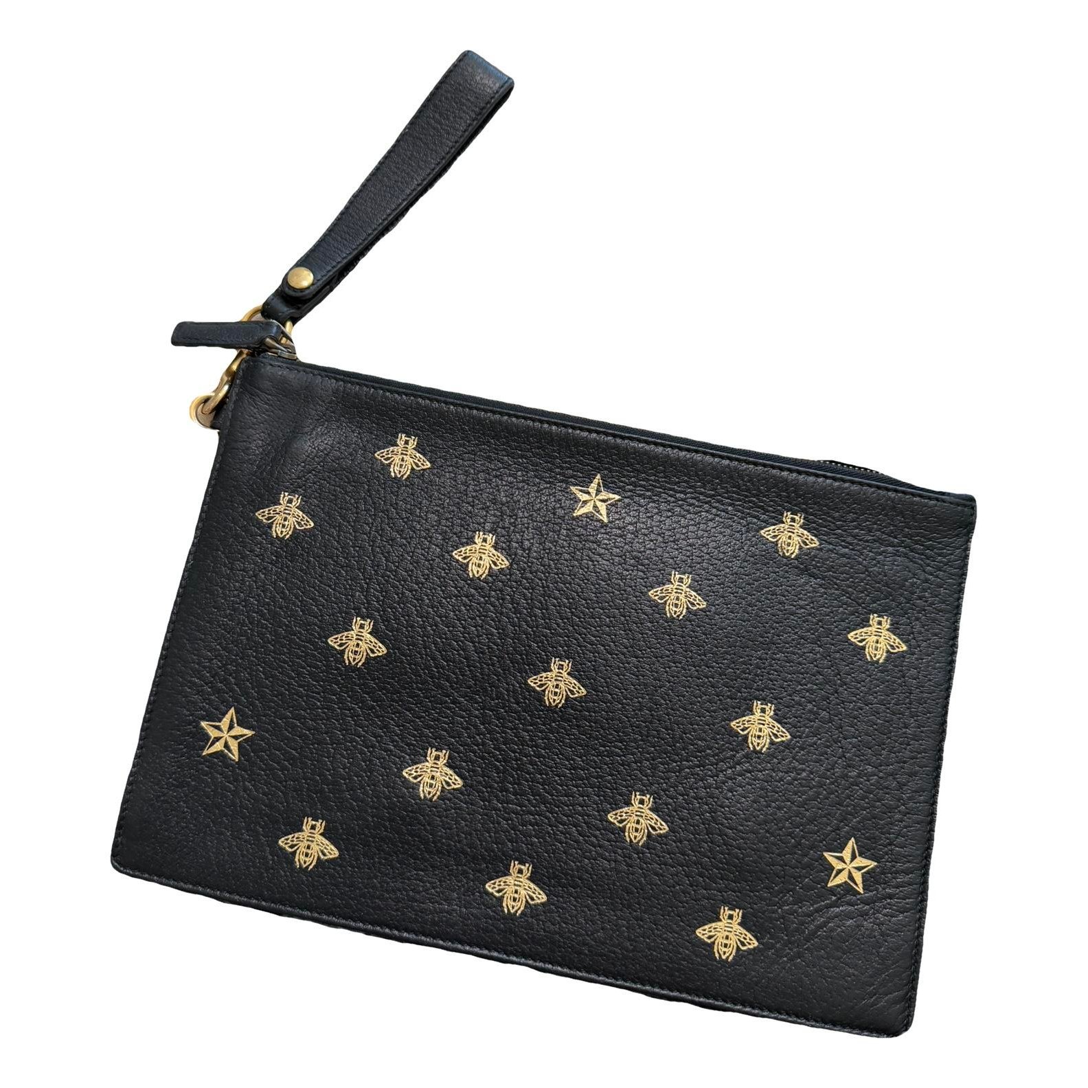 Leather clutch bag