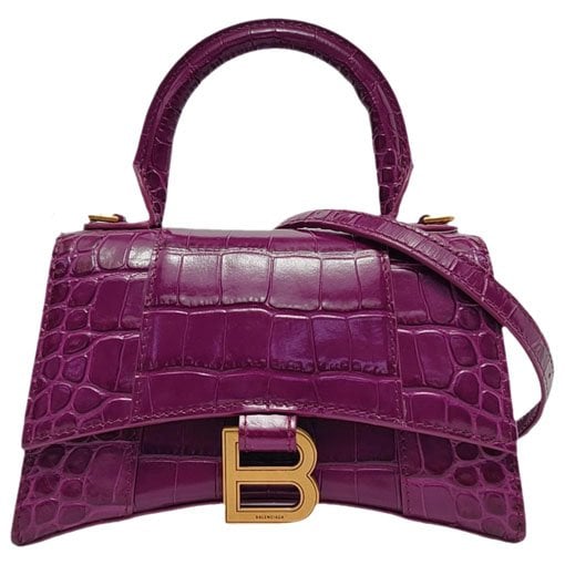 Hourglass leather handbag
