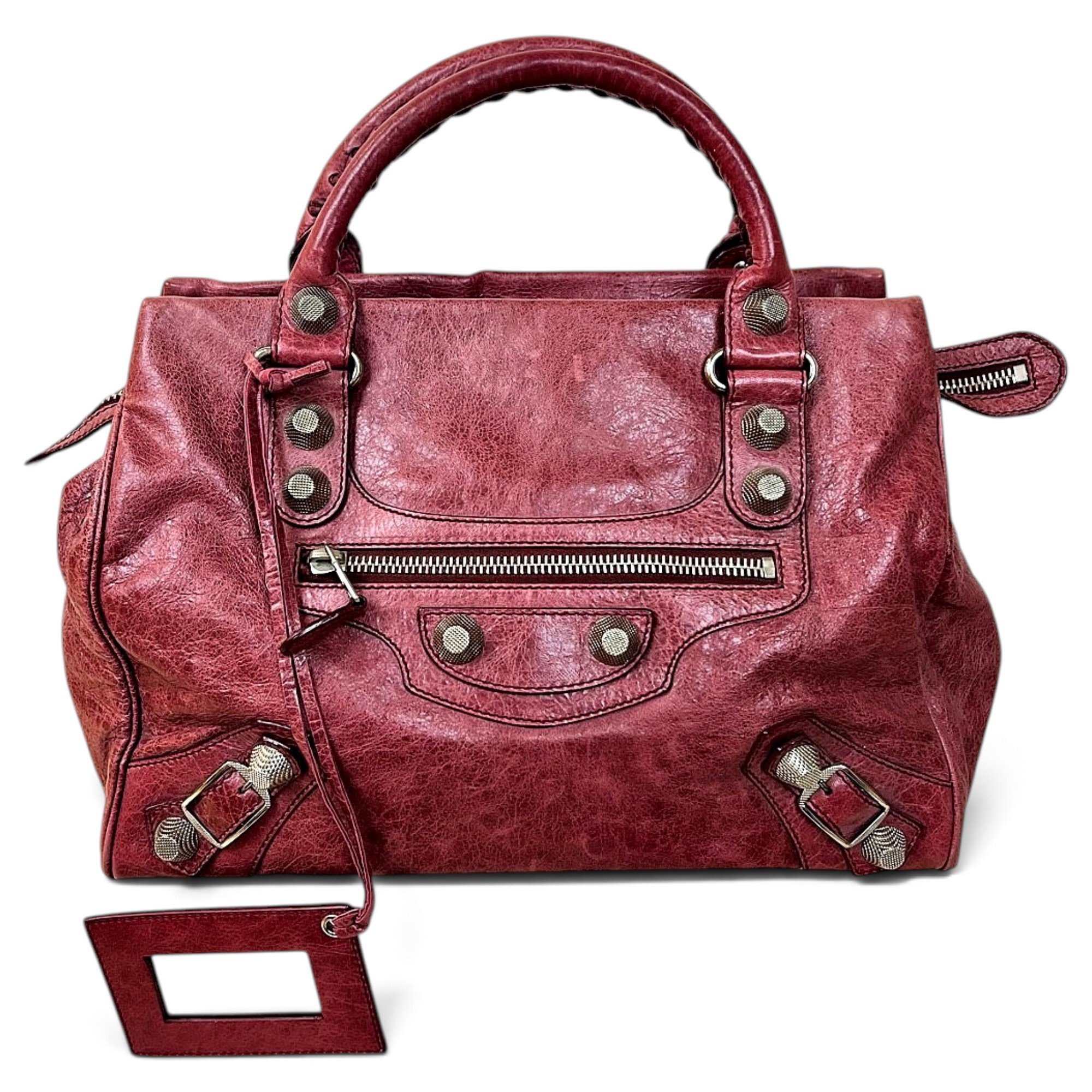 City leather handbag