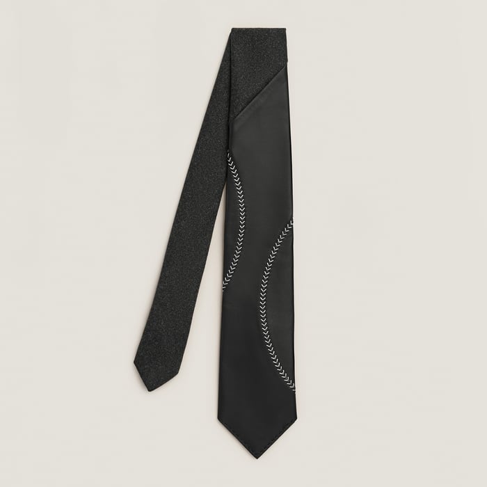 Noir Cuir Baseball Tie