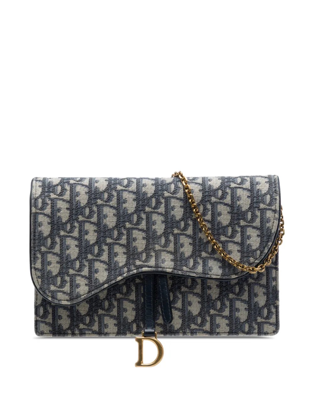 2022 Oblique Canvas Saddle Pouch Wallet on Chain crossbody bag