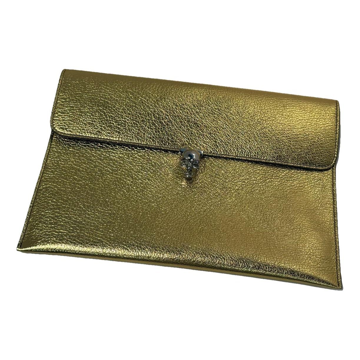 Alexander McQueen Skull leather clutch bag