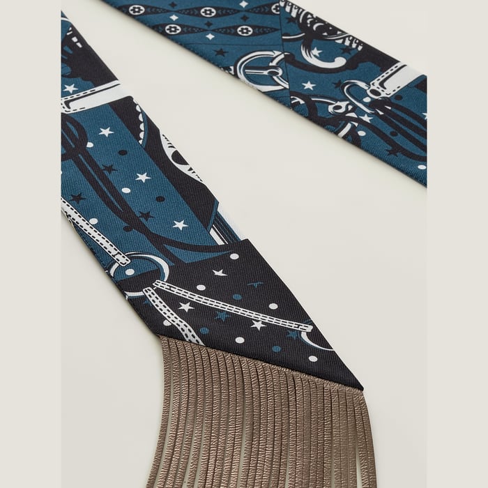 Bandana Leather Fringes Twilly