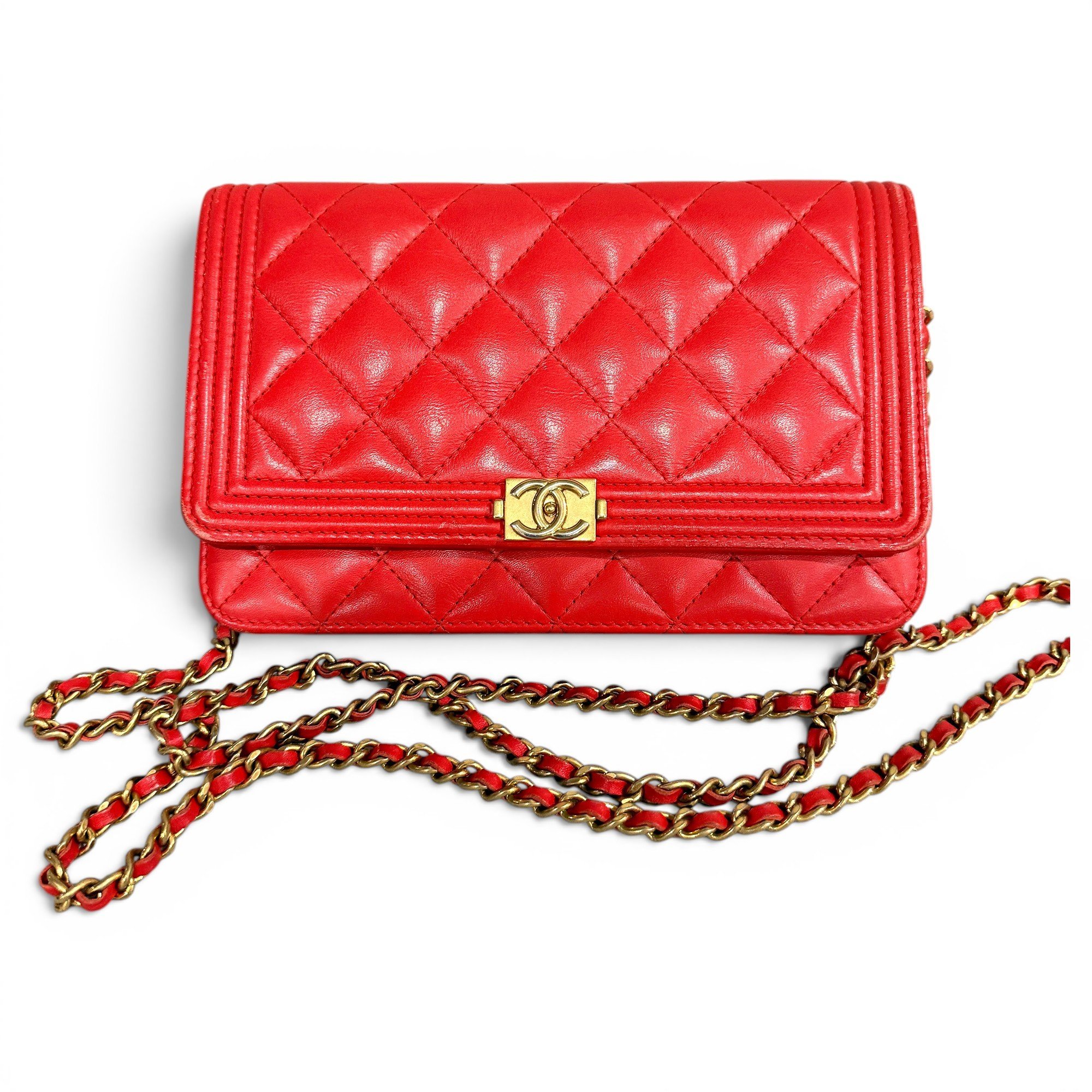 Wallet On Chain Boy leather handbag