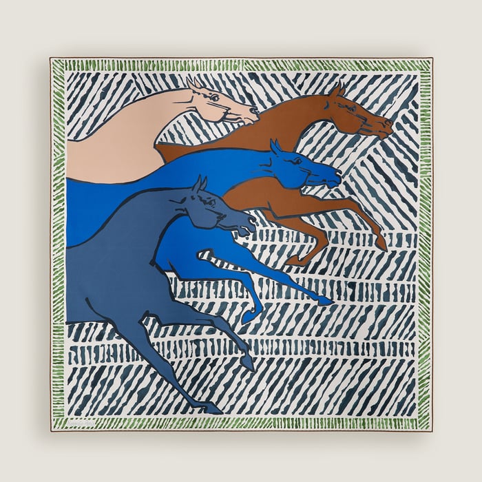 Au Triple Galop Double Face Scarf 90