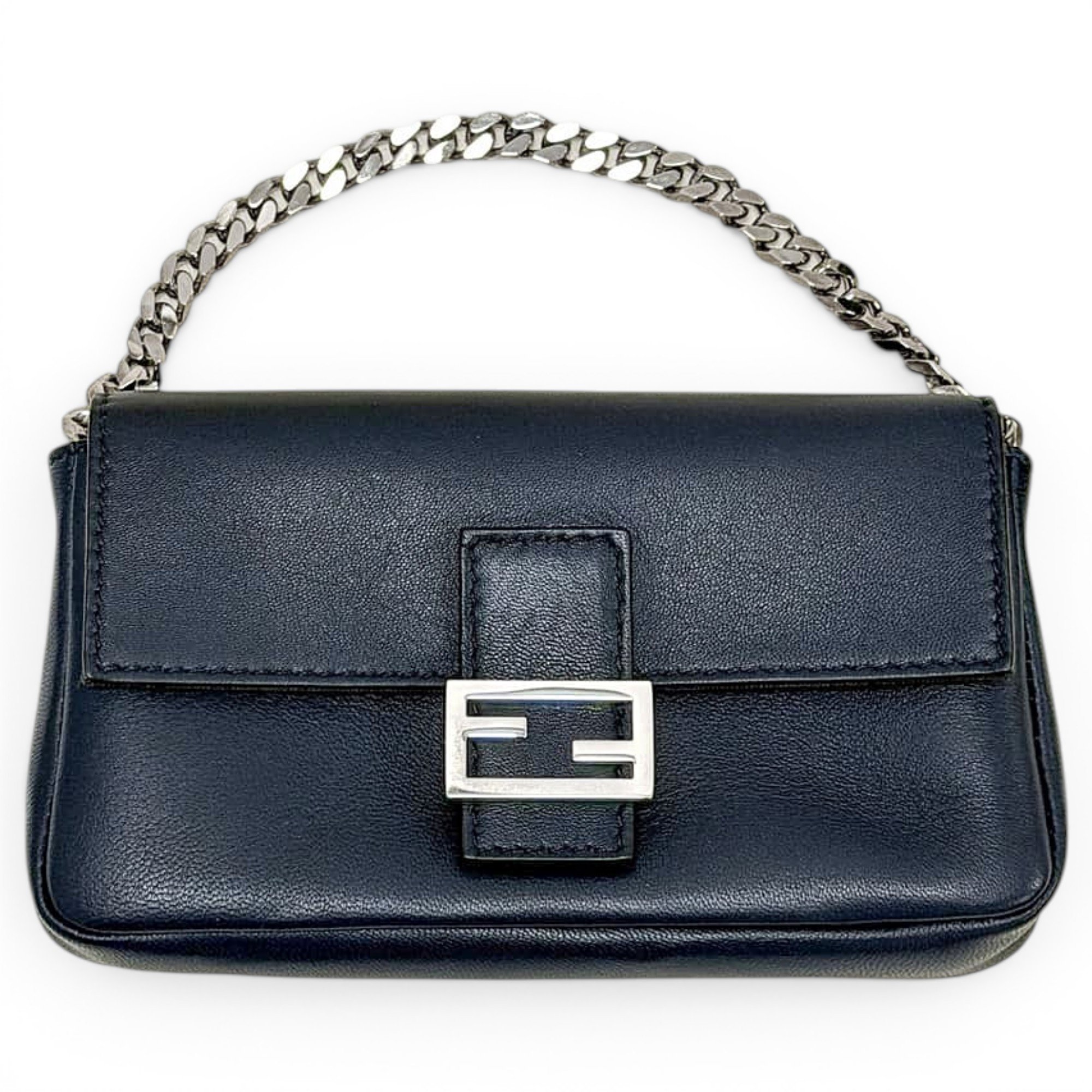 Baguette Chain leather handbag