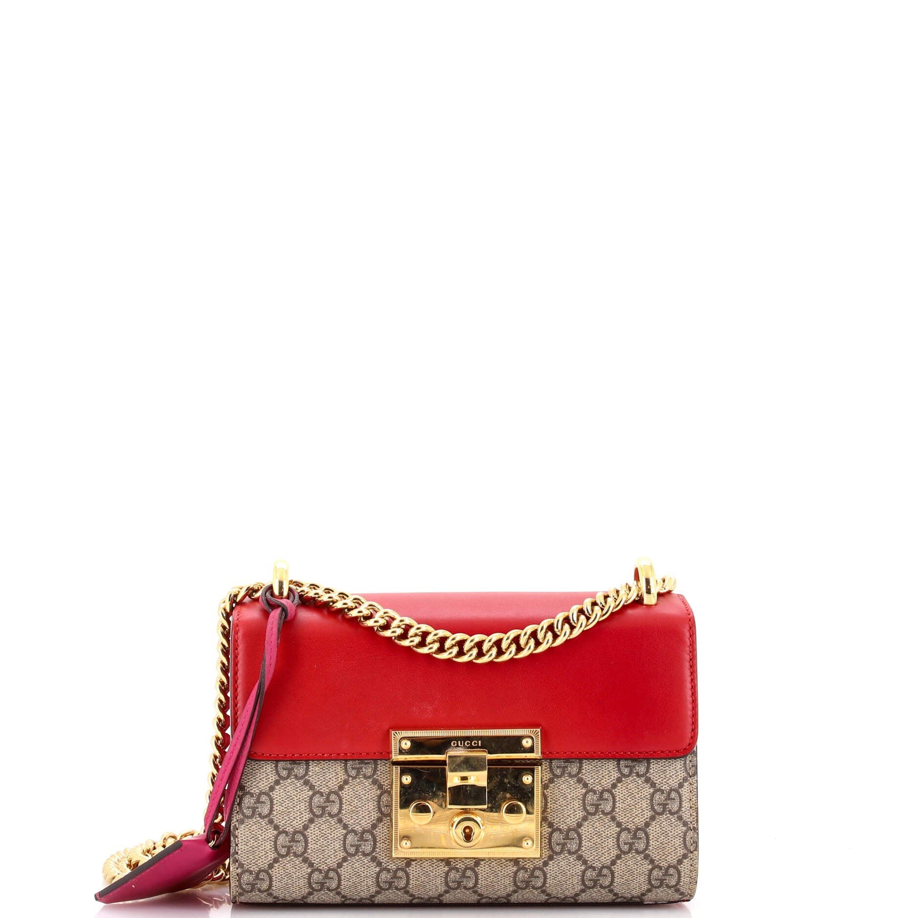 Padlock Shoulder Bag GG Coated Canvas and Leather Small
