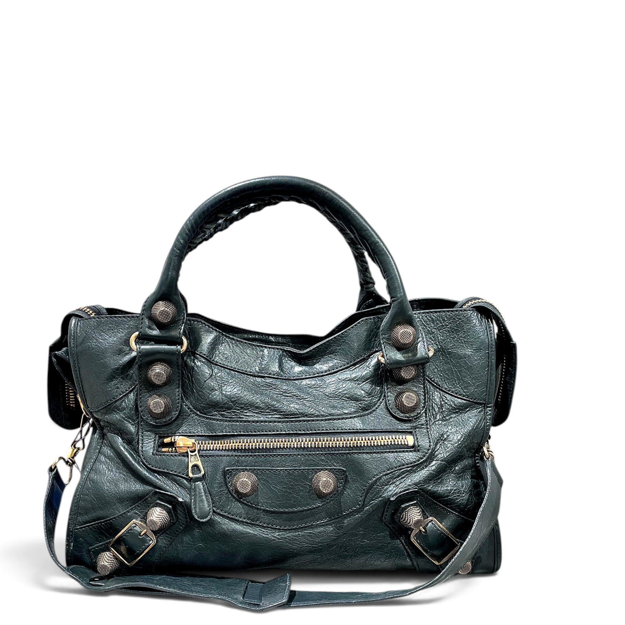 City leather handbag