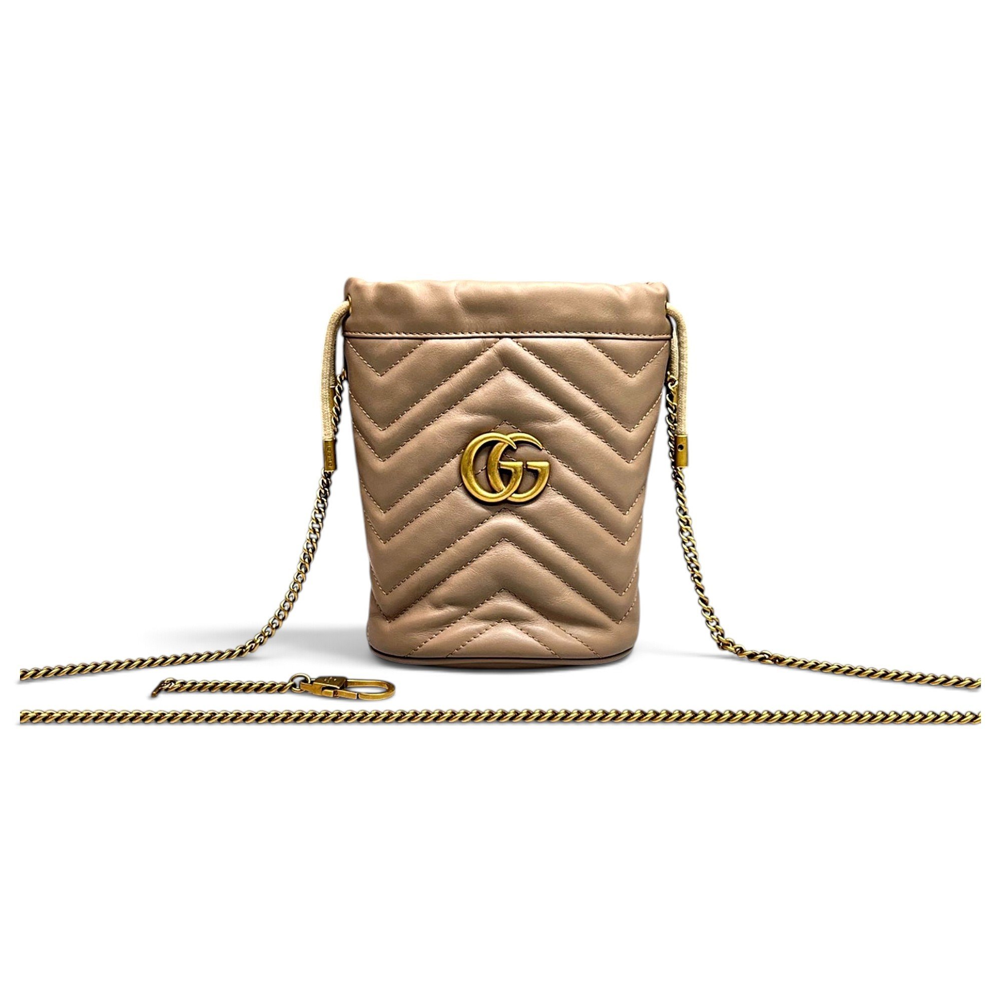 GG Marmont Chain Bucket leather crossbody bag