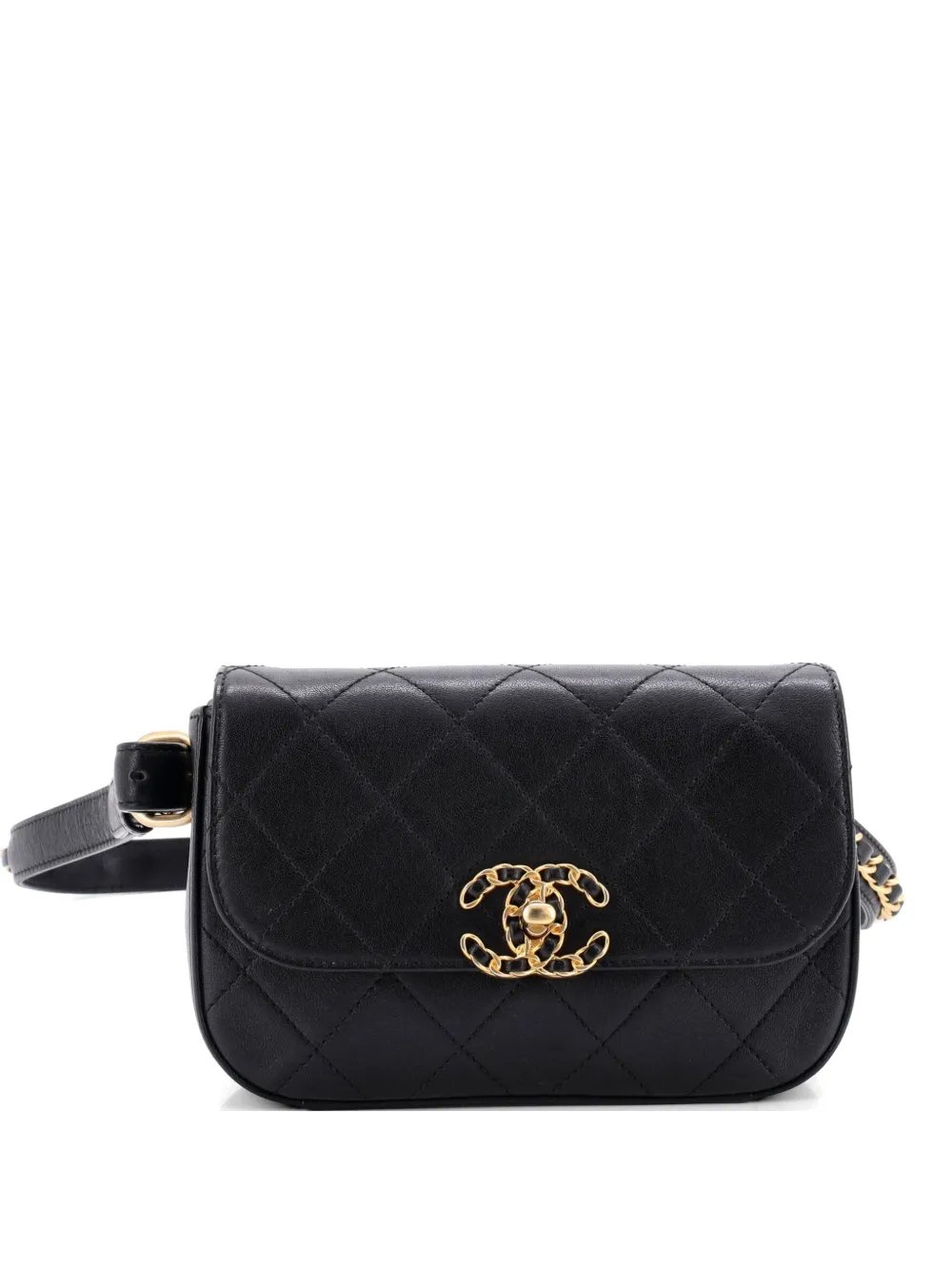 Chain Infinity Waist Bag Quilted Lambskin belt bag