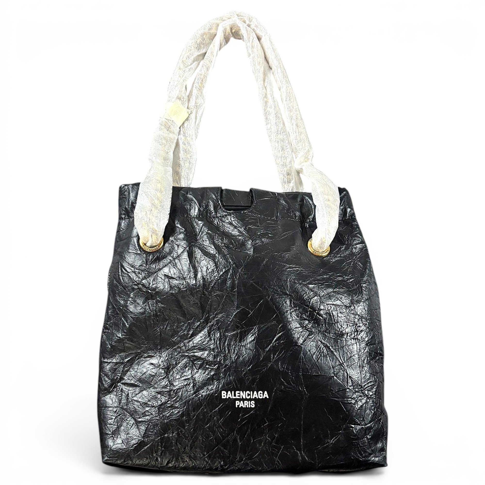 Crush leather handbag