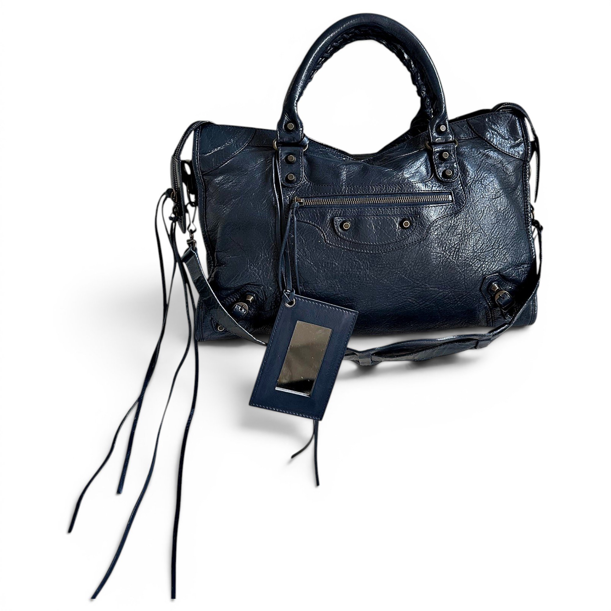 City leather handbag