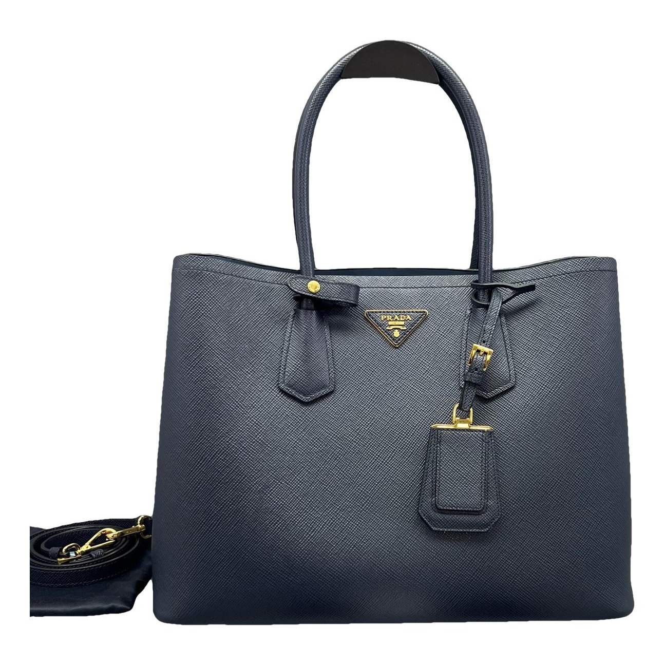 Double leather handbag