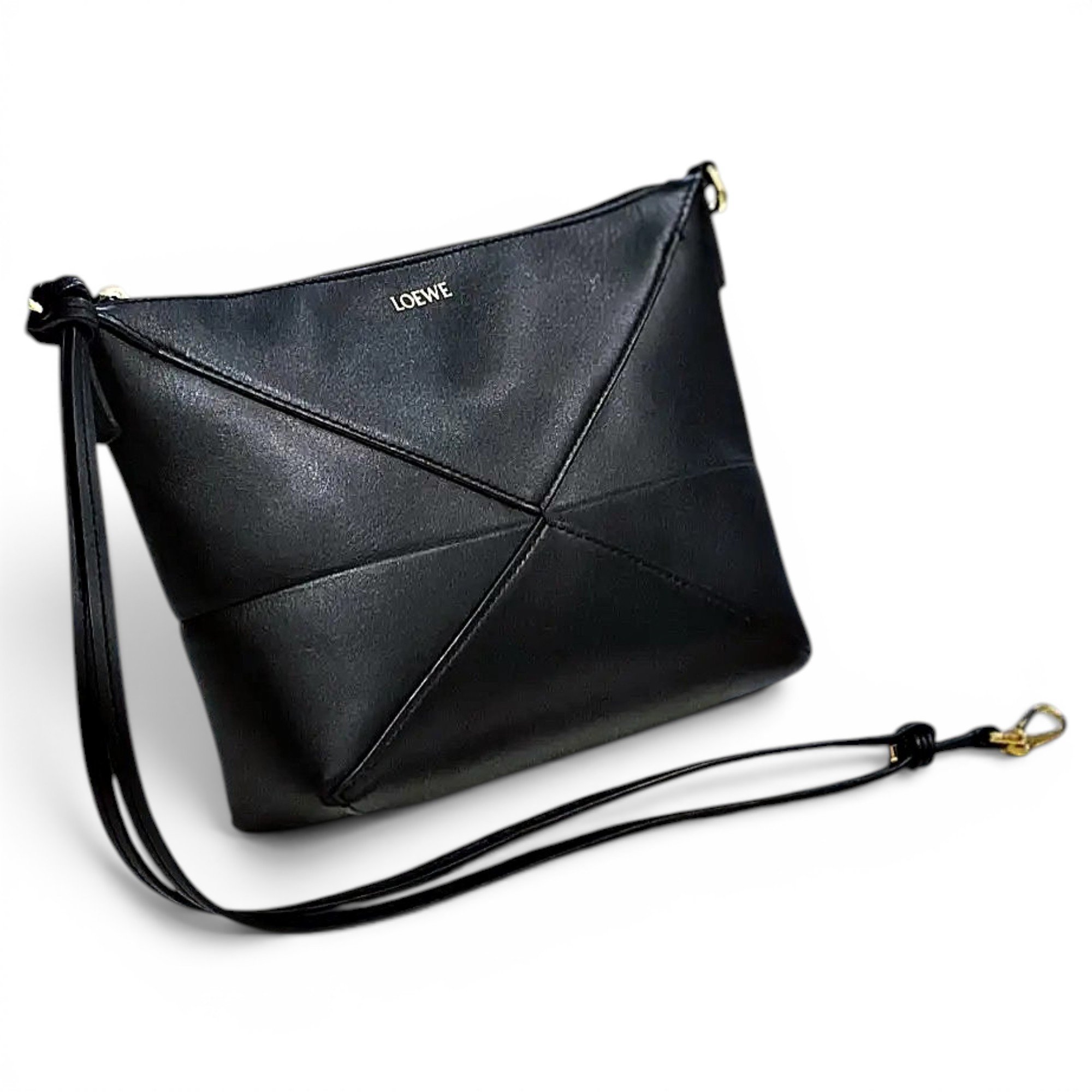 Puzzle Fold Pouch leather crossbody bag