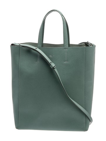 Leather Vertical Cabas Small