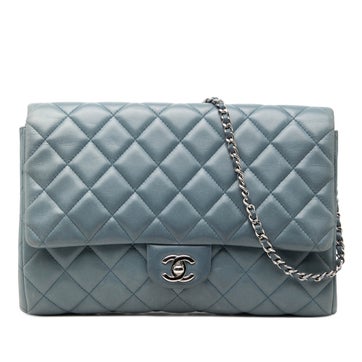 Lambskin CC Quilted Lambskin Flap Clutch with Chain