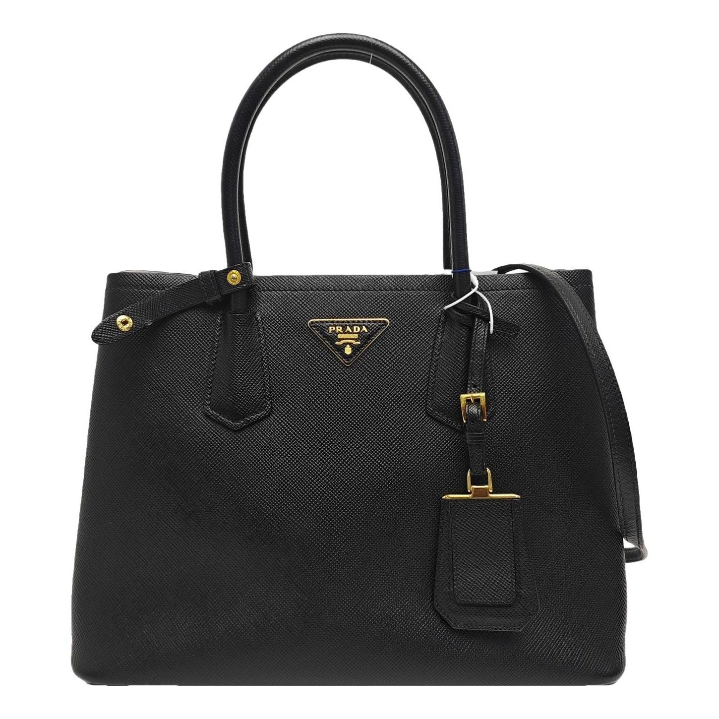 Double leather handbag