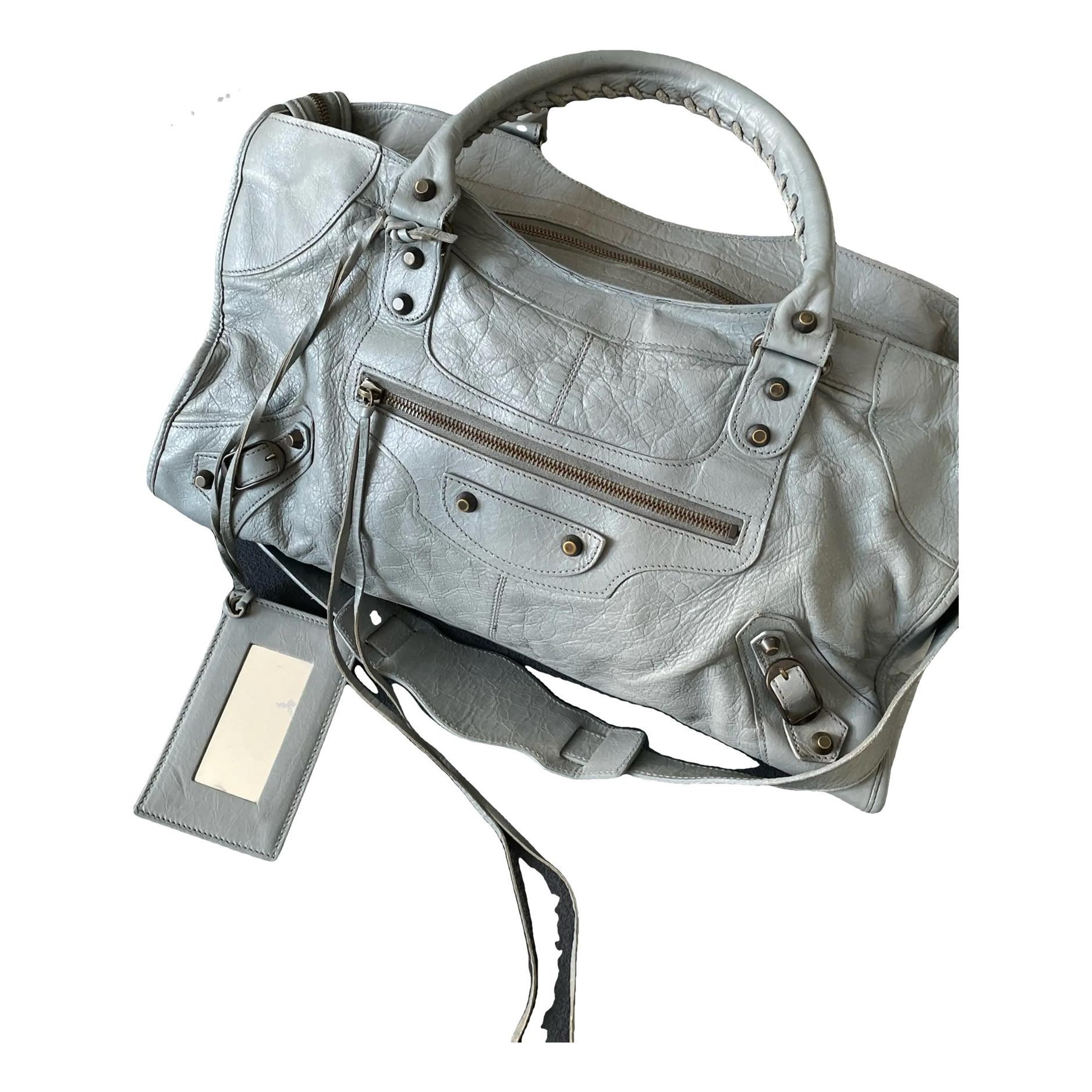 City leather handbag
