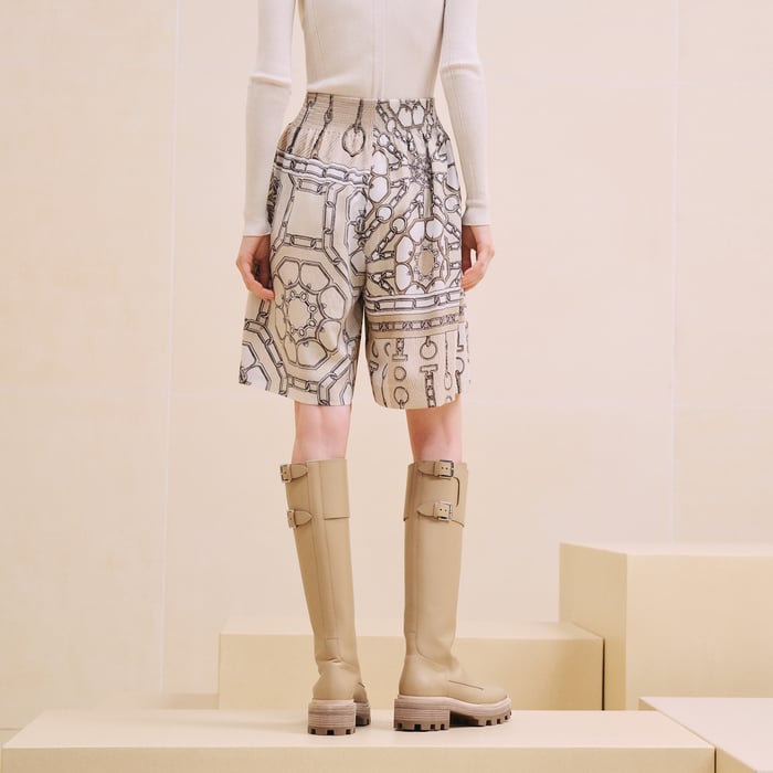 Beige Glaise "Effet Kaleidoscope" Shorts