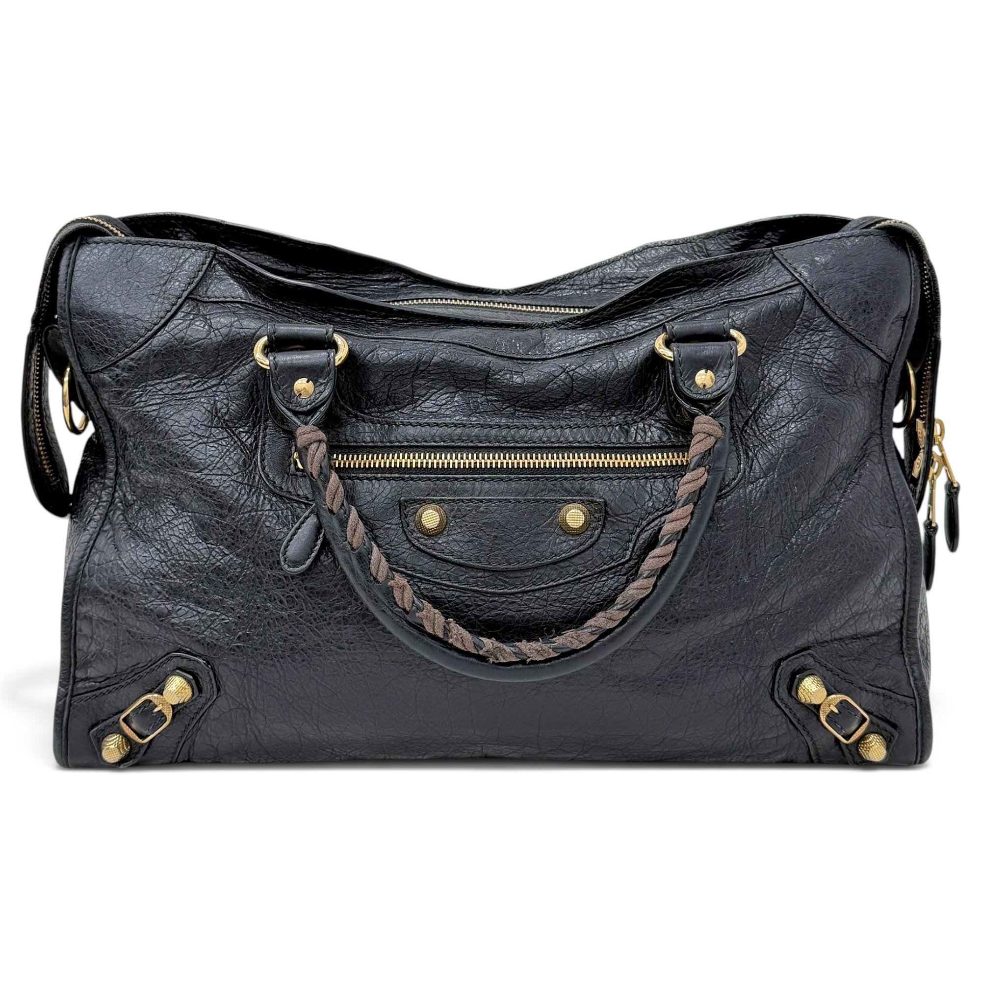 City leather handbag