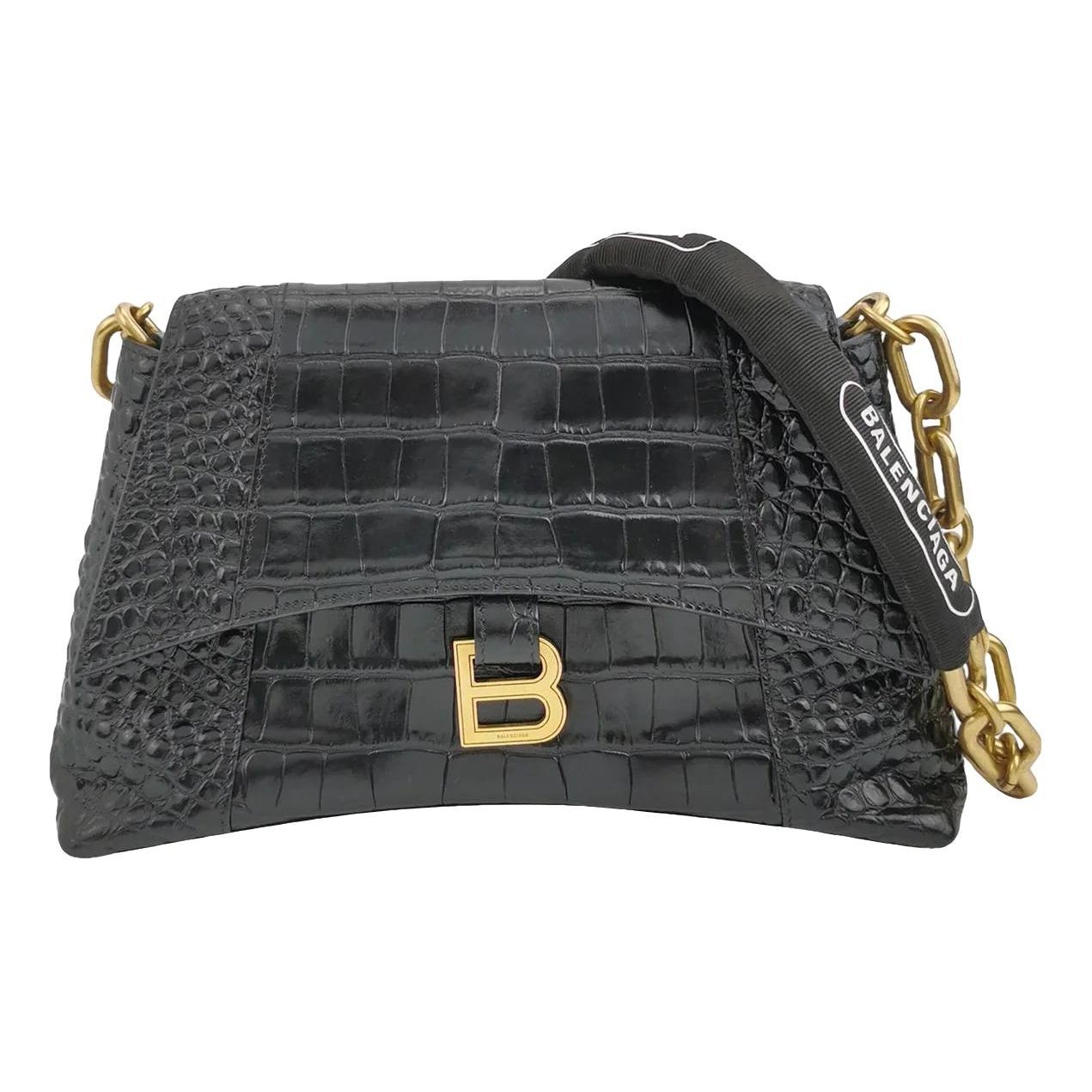 Hourglass leather handbag