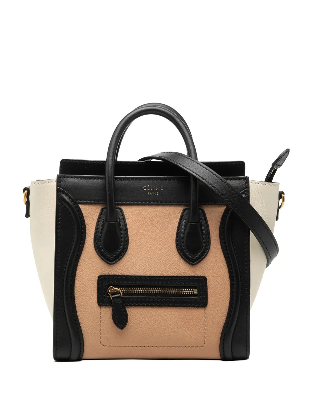 2013 Nano Tricolor Leather Luggage Tote satchel