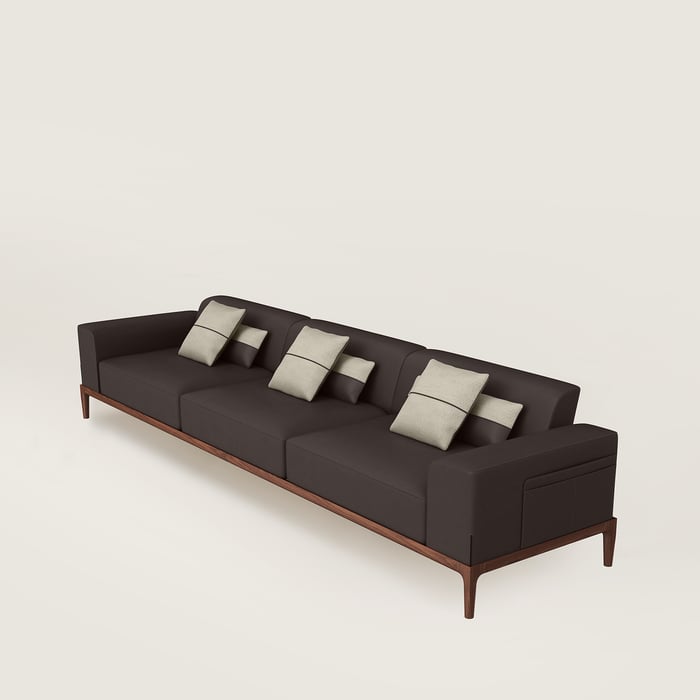 Noir Ébène Sofa Sellier 3-seater
