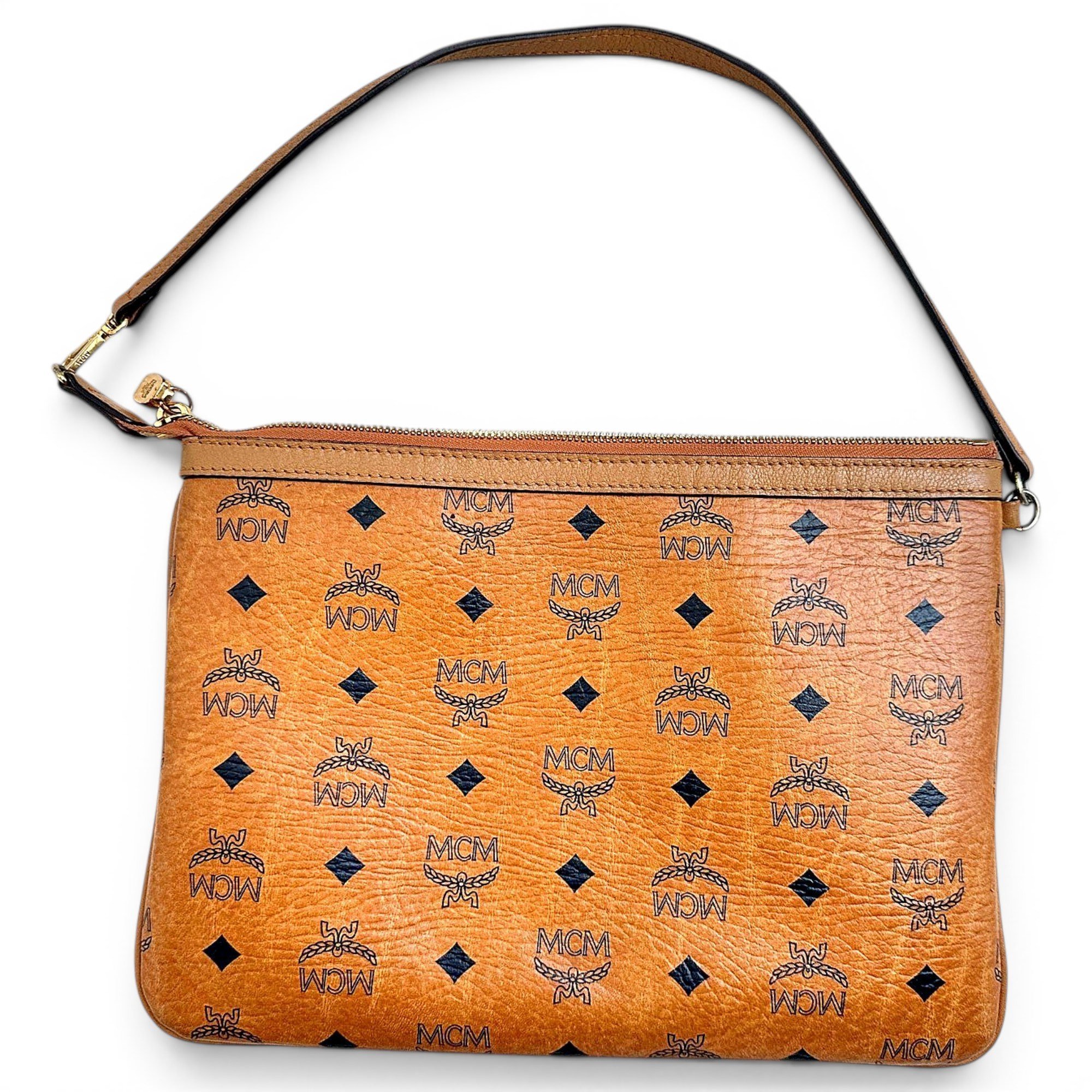Leather clutch bag