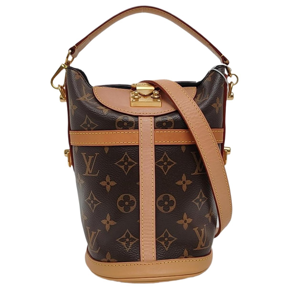 Duffle leather handbag