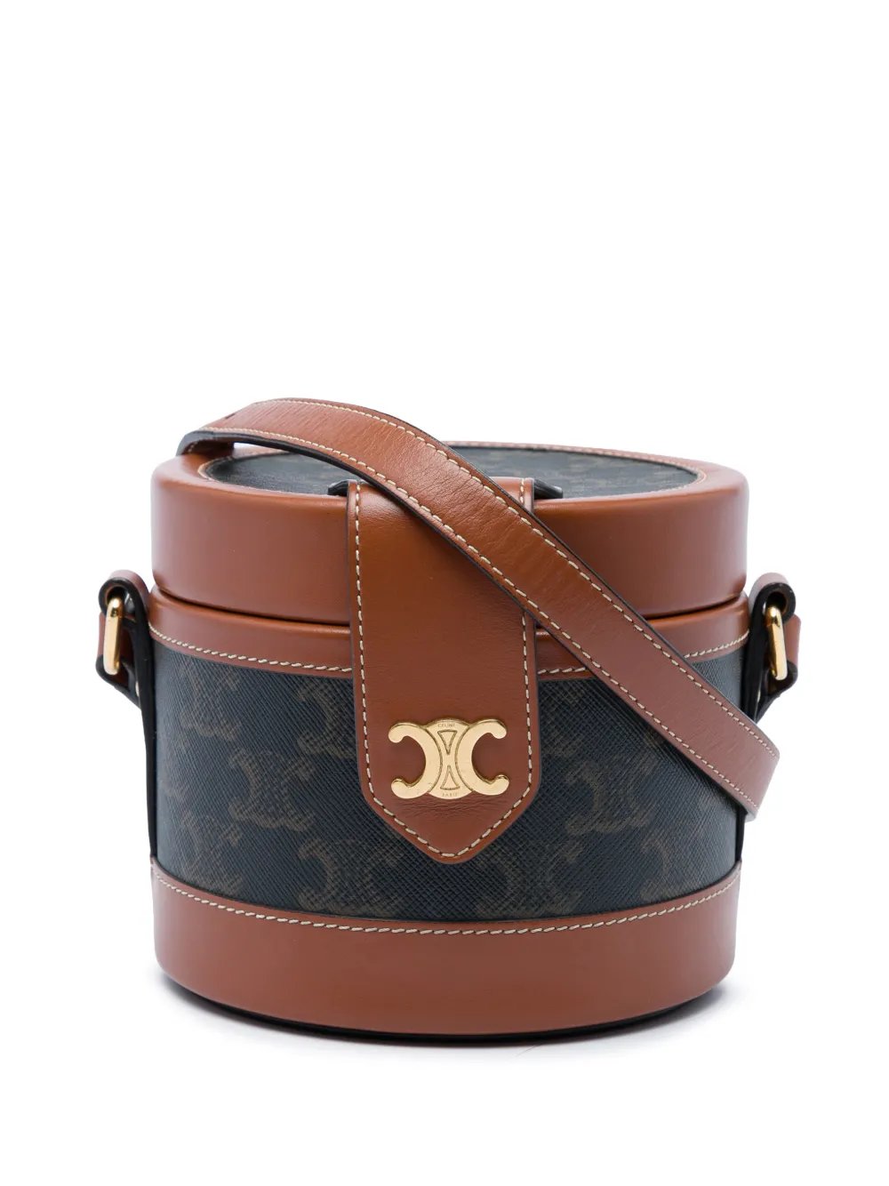 2021 Small Triomphe Coated Canvas Tambour crossbody bag