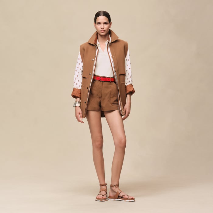 Brun Mahogany "Chaine d'Ancre" Short Vest
