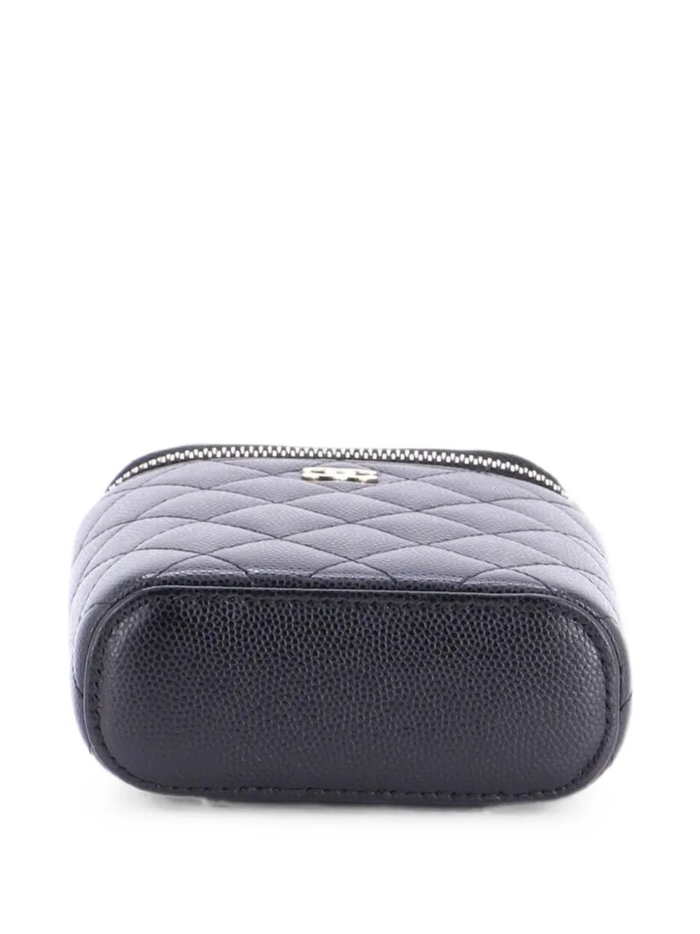 Vertical Classic Vanity Case with Chain Quilted Caviar Small shoulder bag