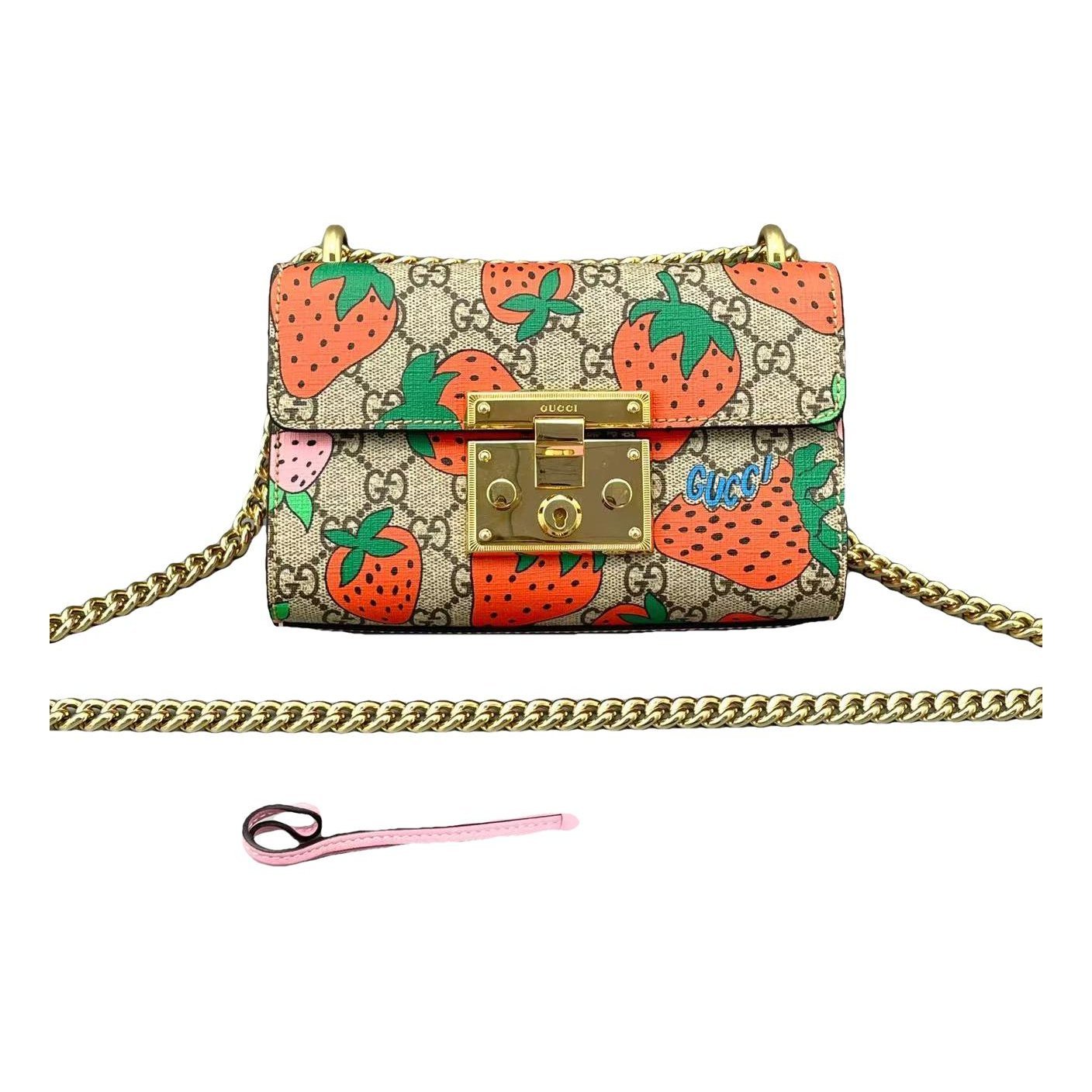 Padlock leather handbag