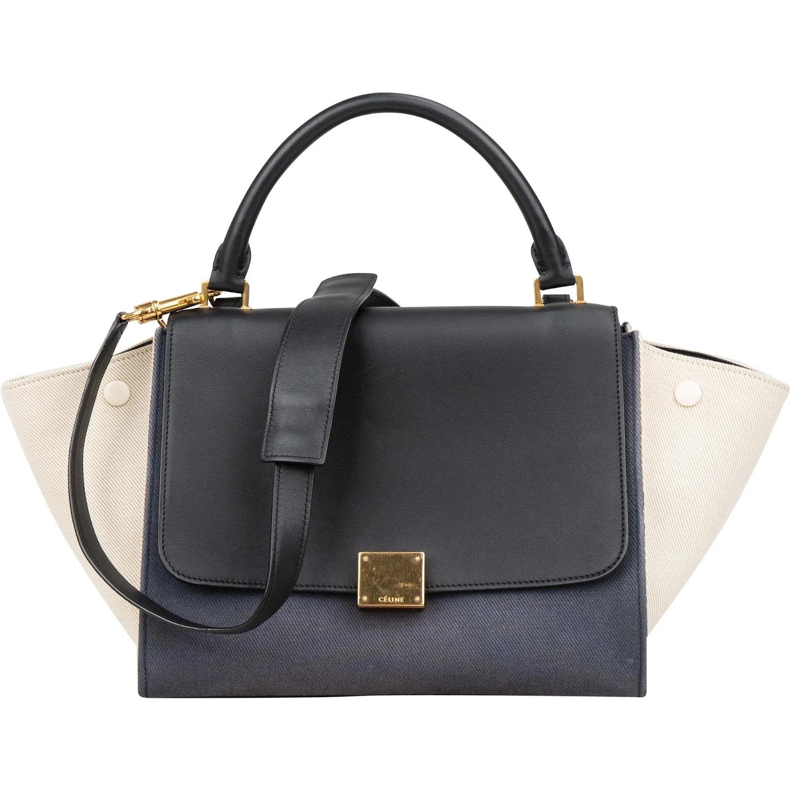 Trapèze leather handbag