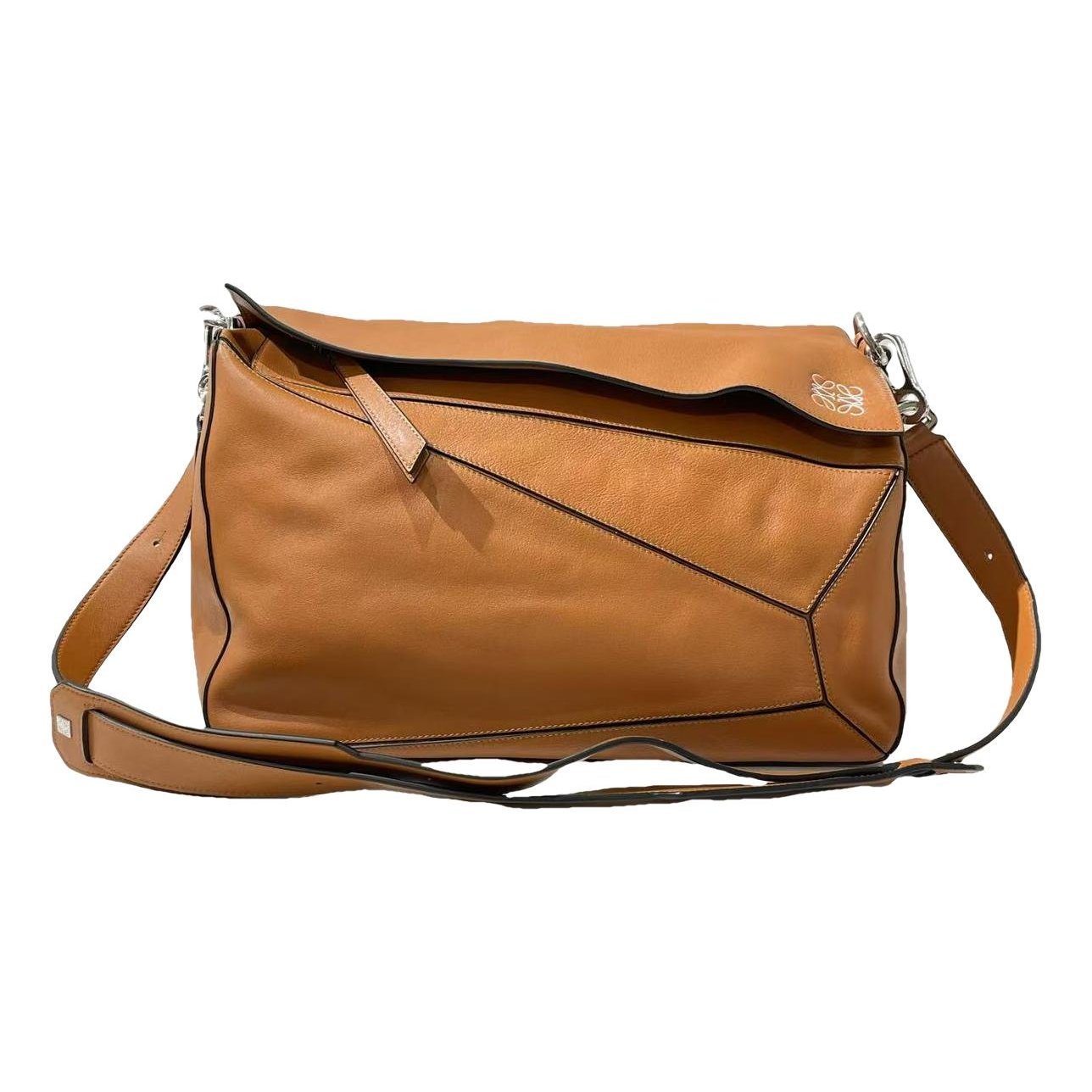 Puzzle leather handbag