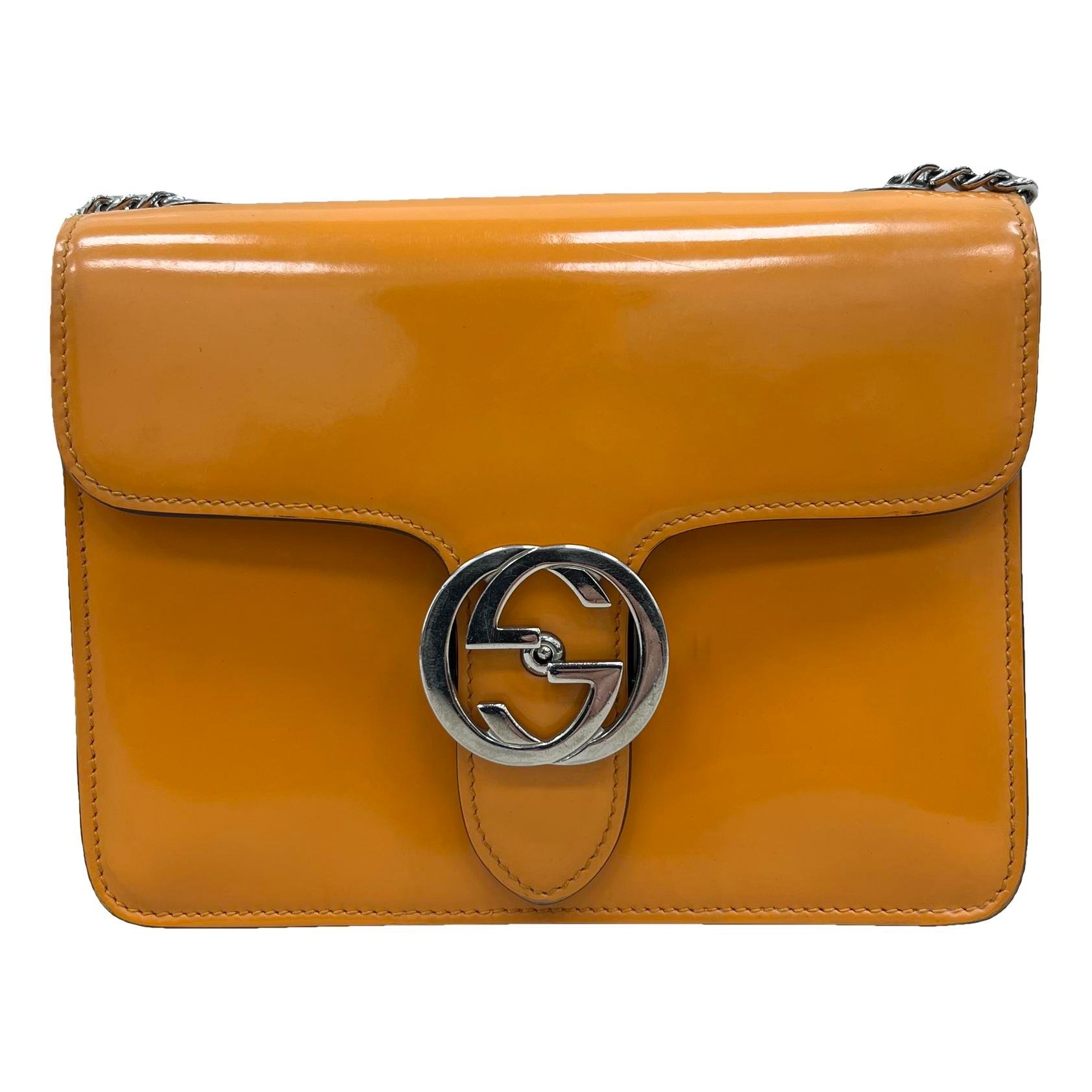 Interlocking leather handbag