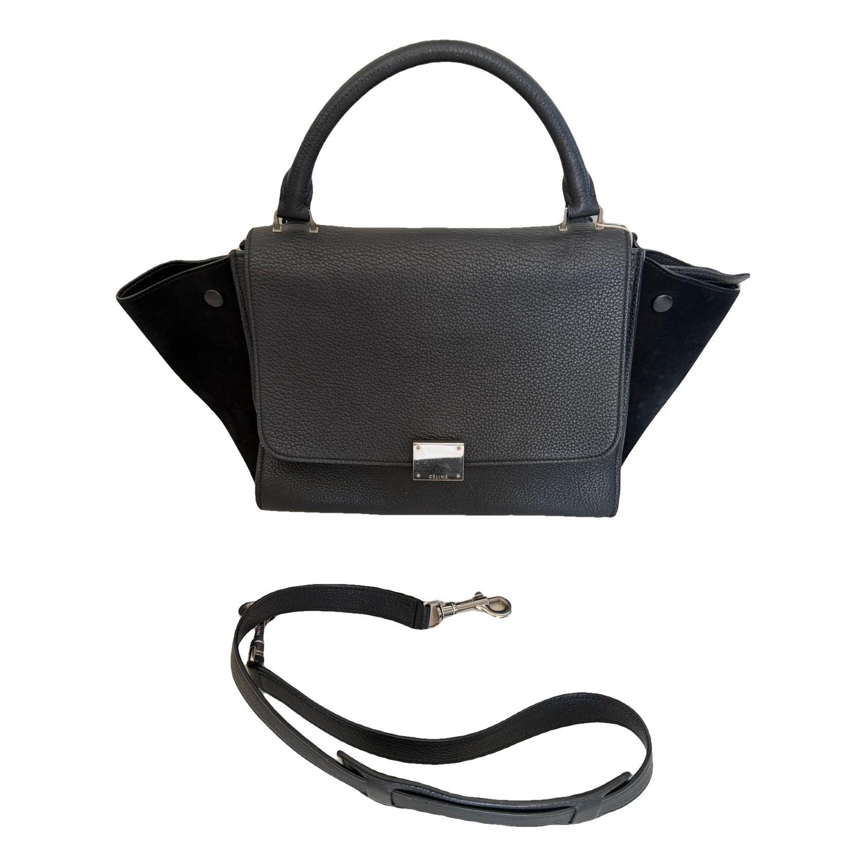 Trapèze leather handbag