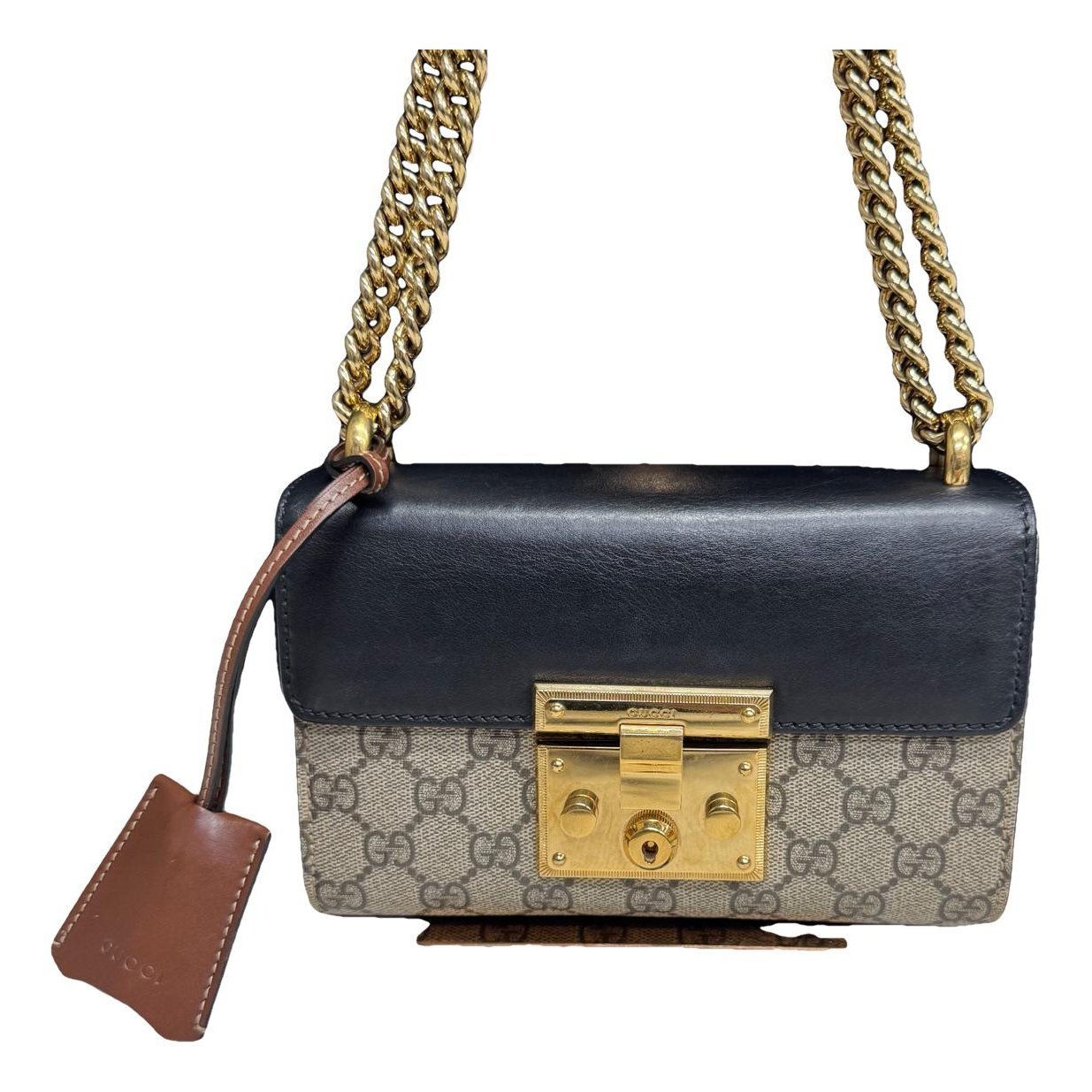 Padlock leather handbag