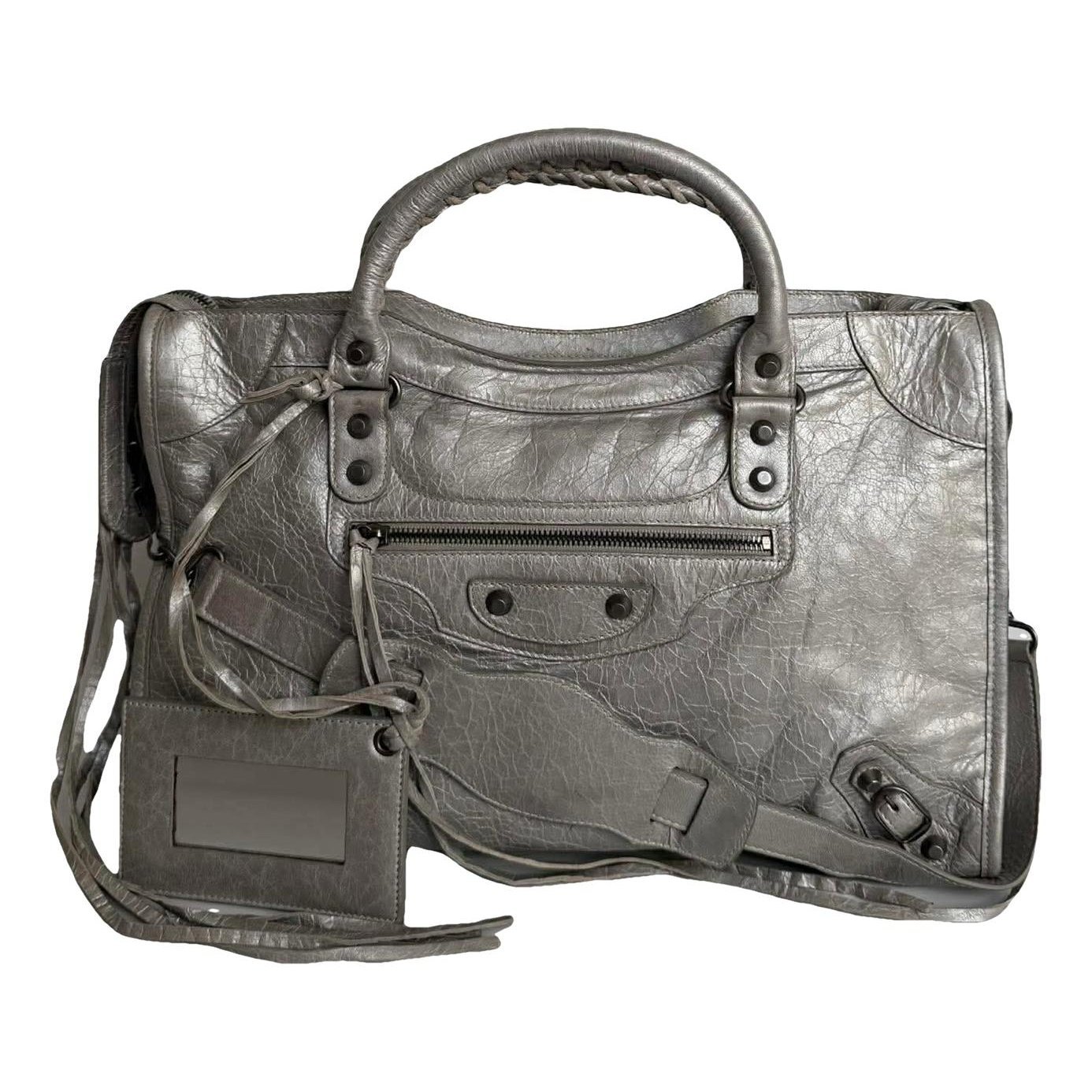 City leather handbag