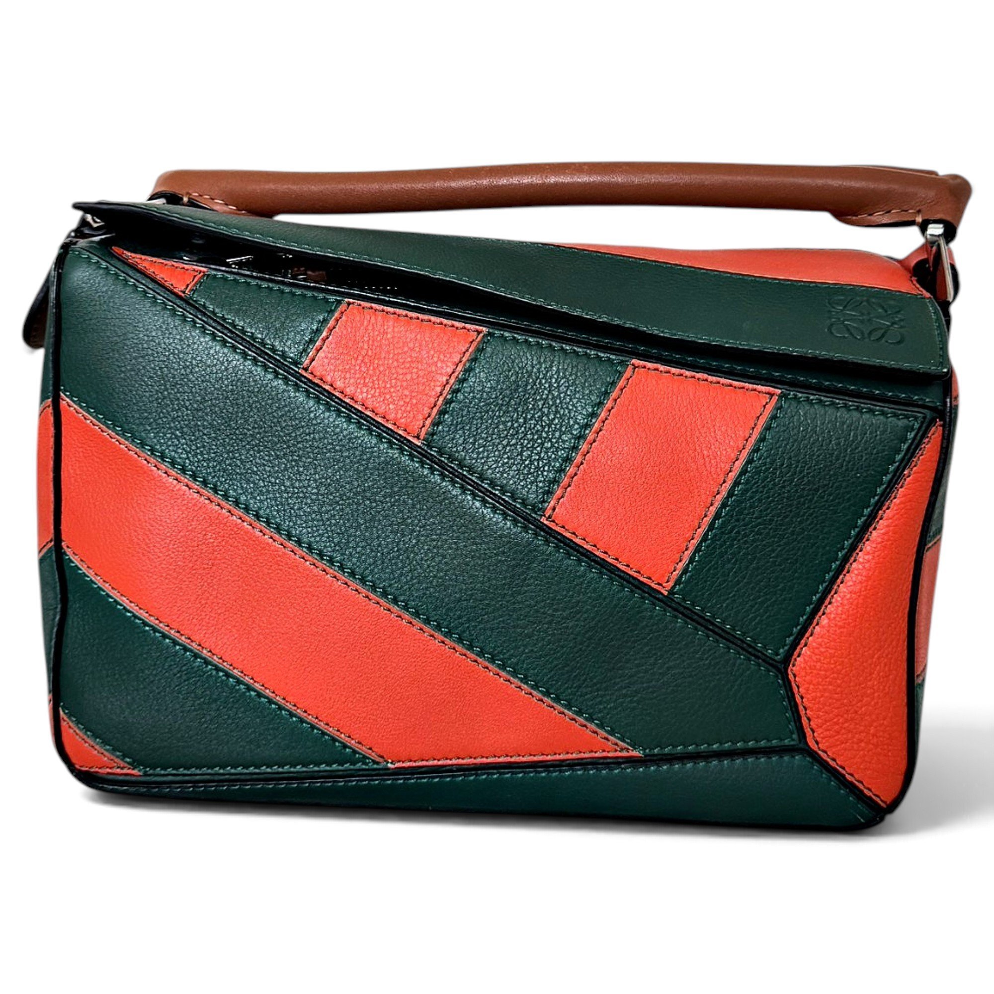 Puzzle leather handbag