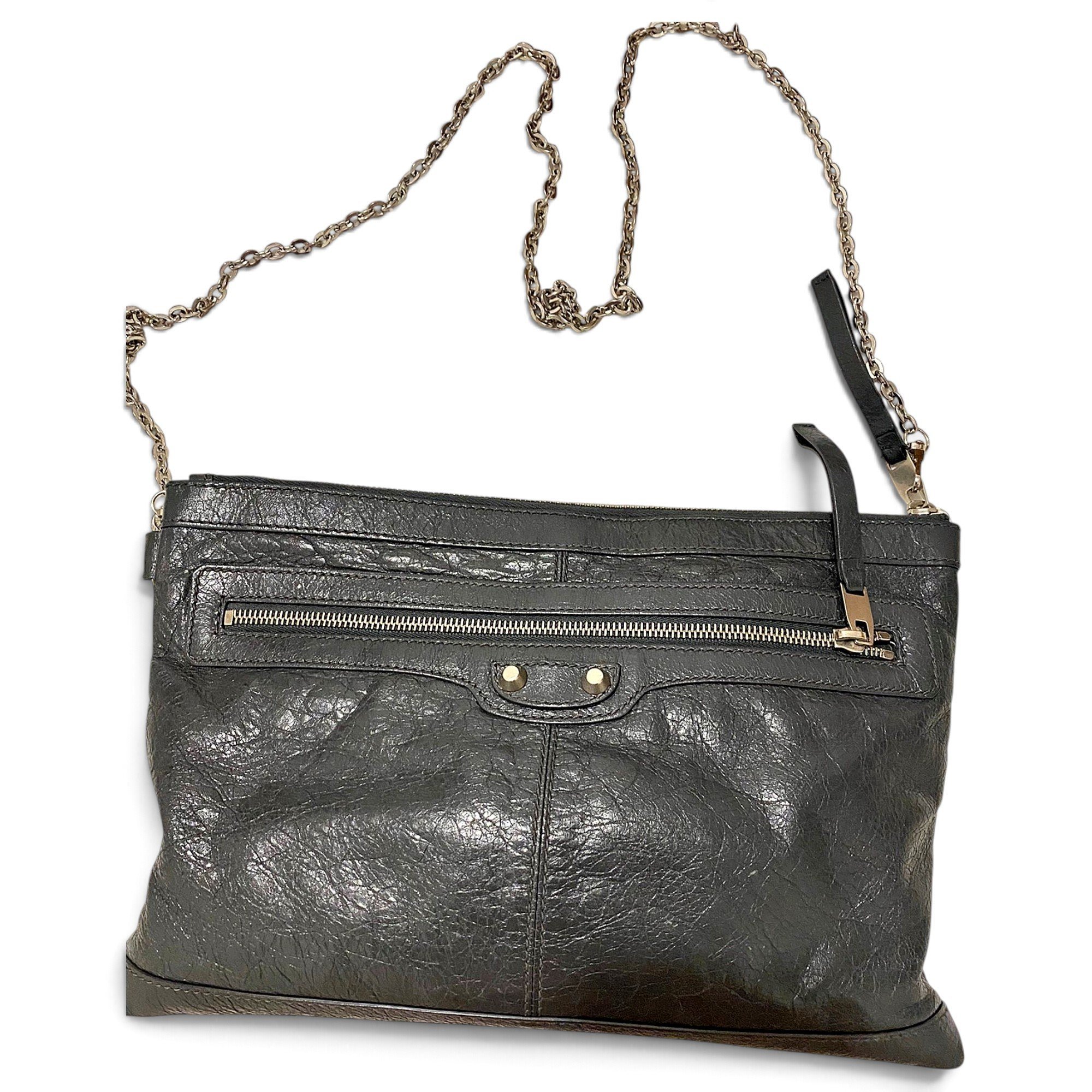 Leather clutch bag