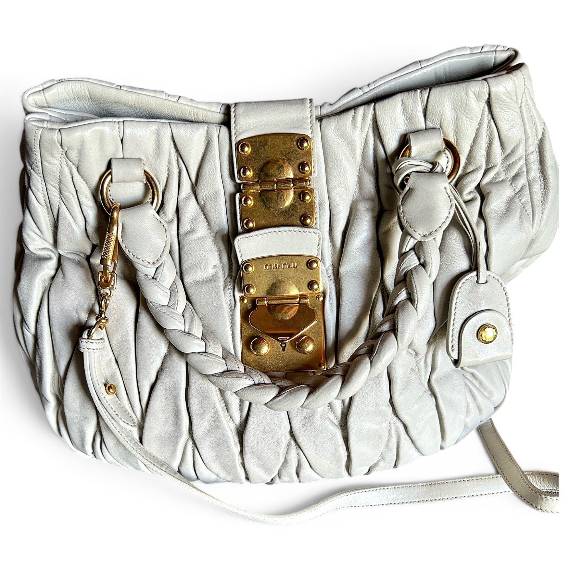 Coffer leather handbag