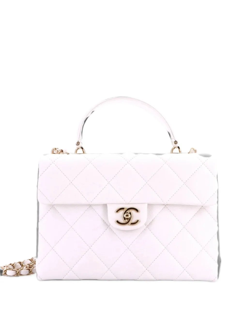 Retro Twist Top Handle Flap Quilted Caviar Small shoulder bag