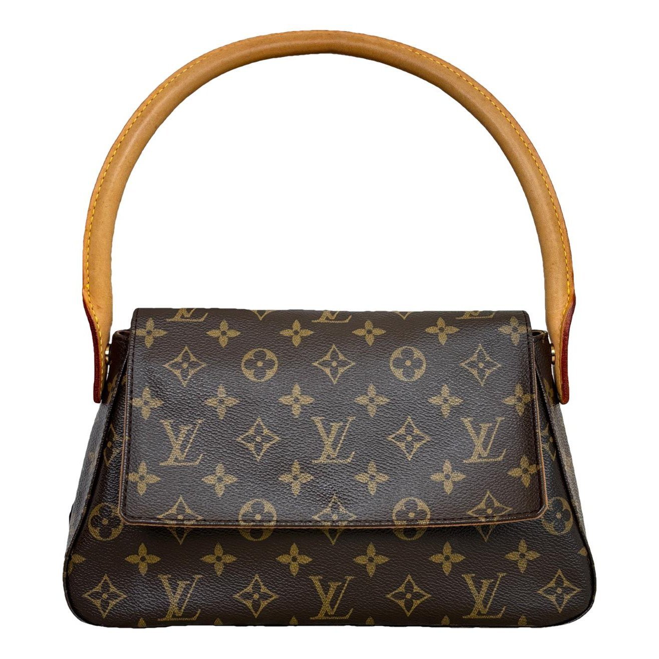 Looping leather handbag